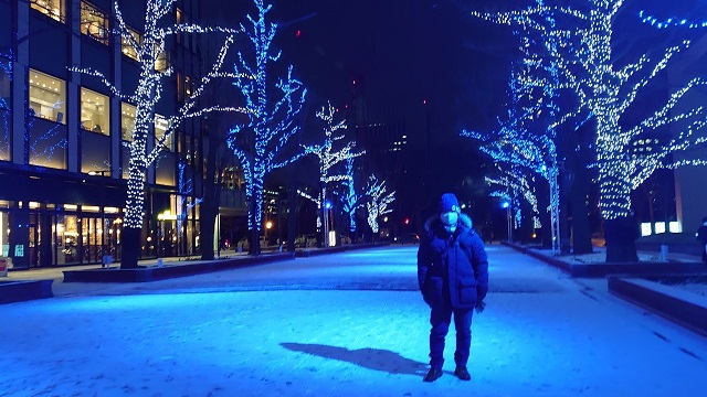 北海道旅行　札幌市内のライトアップの様子