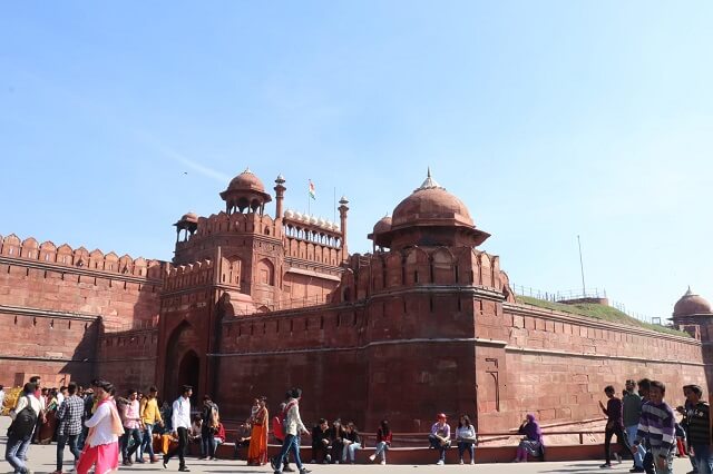 インドの赤い城（Red Fort）の外観