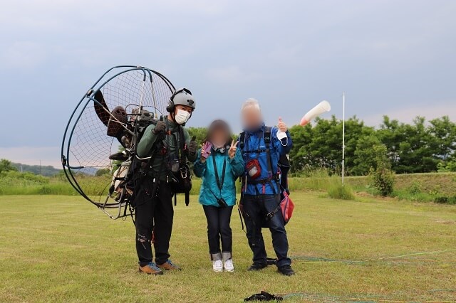 北海道旅行　モータパラグライダー体験