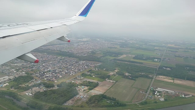 JAL便から見た北海道