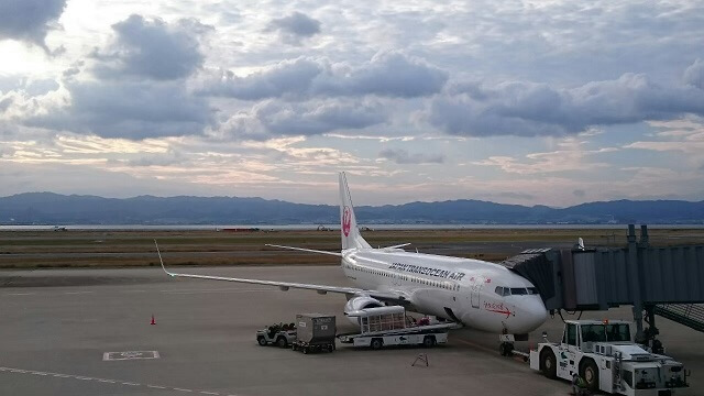 関西空港から乗ったＪＡＬ便