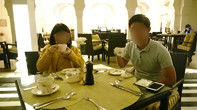 インドのジャイ マハル パレス ホテル (Jai Mahal Palace Hotel)での朝食