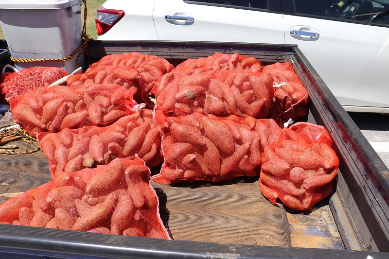 池間島の海美来（かいみーる）で売っている紅芋もちの材料