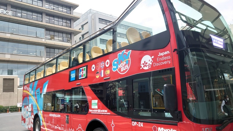京都駅から嵐山往復のスカイホップバス