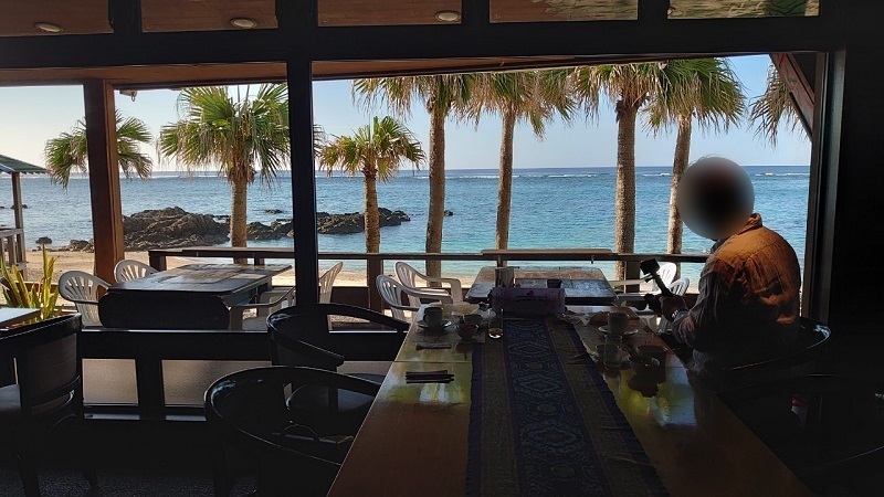 レストラン amaネシアから見える海の様子