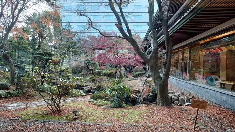 函館湯元啄木亭の庭園