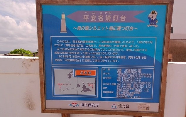 平安名埼灯台の説明板