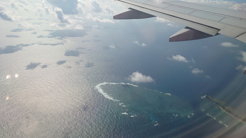 宮古島旅行の飛行機からの景色