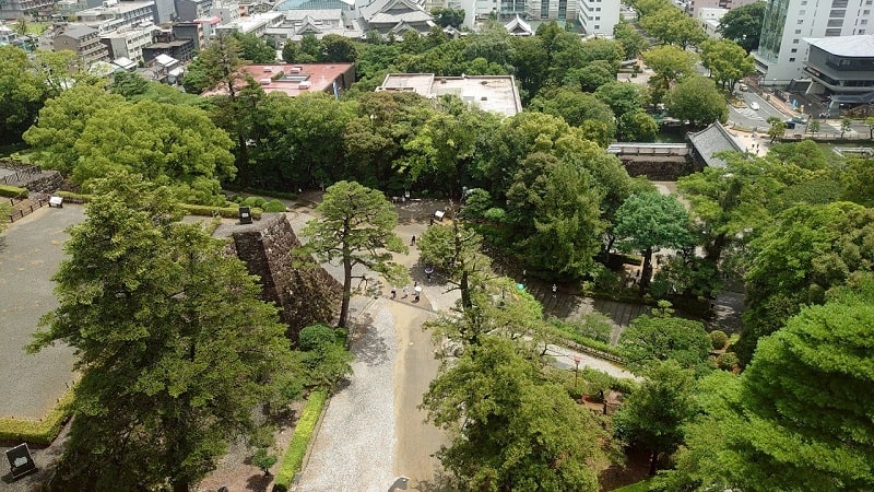 高知城の天守閣から見える景色